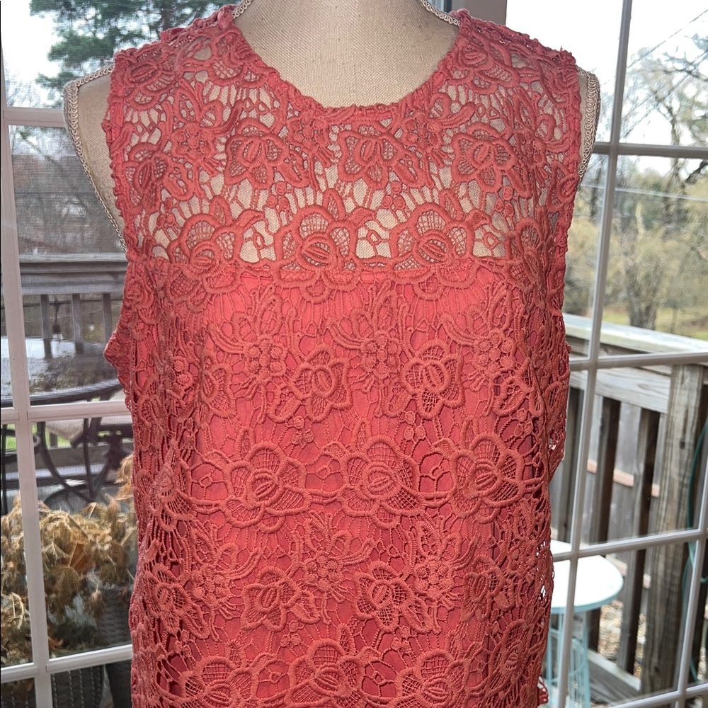 Nanette Nanette LePore Coral Lace Top